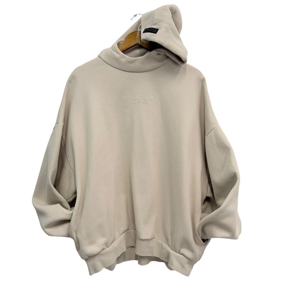 Fear of God Essential Logo-print Hoodie in Neutral size Large
